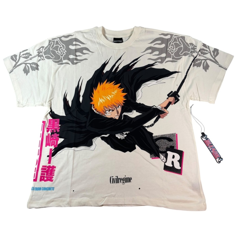Civil Regime No Limits Oversized Bleached T Shirt Mens XL White Ichigo Kurosaki